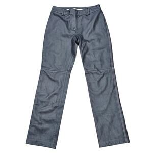 VTG Y2K Leather Pants Tommy Hilfiger Size 10 Black Straight Leg Vintage Piece
